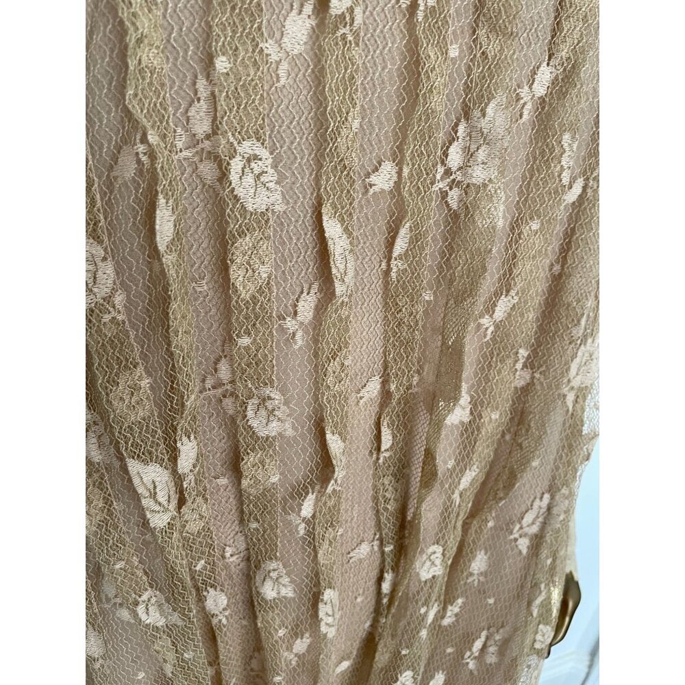 Vintage Rina Di Montella Sheer Lace Dress With Embroidered Floral Sequins Size 6 - Picture 10 of 16
